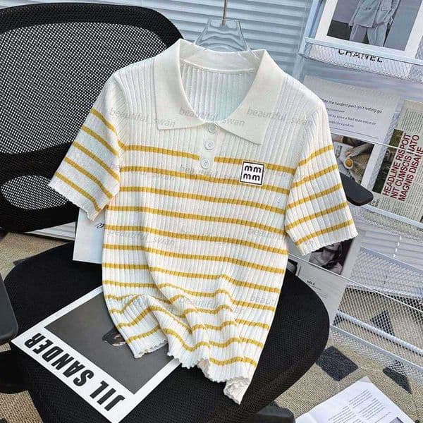 summer womens sweaters designer sweater Polo lapel sweater round neck casual sweaters fashion letter knitwear high quality women's wear