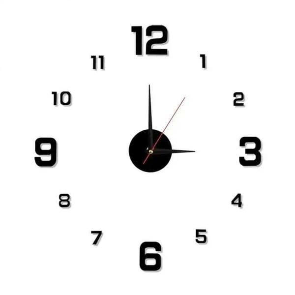 Digital clock brightness modern home decoration DIY living room suitable for home wall decoration 3D frameless bedroom clock decoration LED W240806