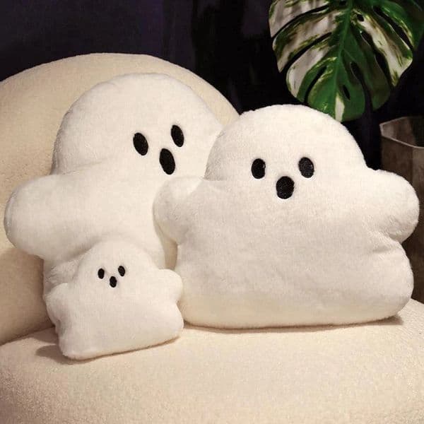 Halloween Plush Kawaii White Cloud Ghost Pillow Halloween Soft Cushion Children Party Gift Doll Home Bedroom Chair Home Decor 240806