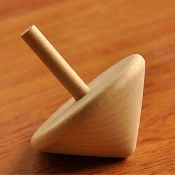 2 Piece Wooden Spinning Top Classic Toy Children Kids Educational Toys Gift Y240803