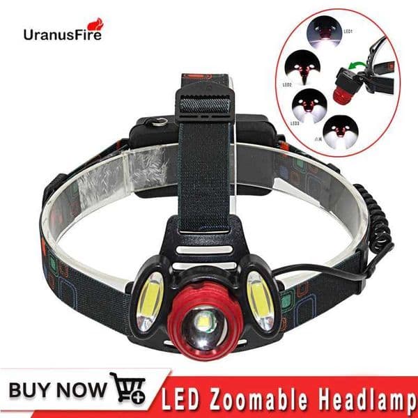 LED Headlamp Zoomable 1800LM T6 COB Head Flashlight Torch Sensor Rechargeable Head Light Forehead Lamp Head Fishing HeadlightCL240807