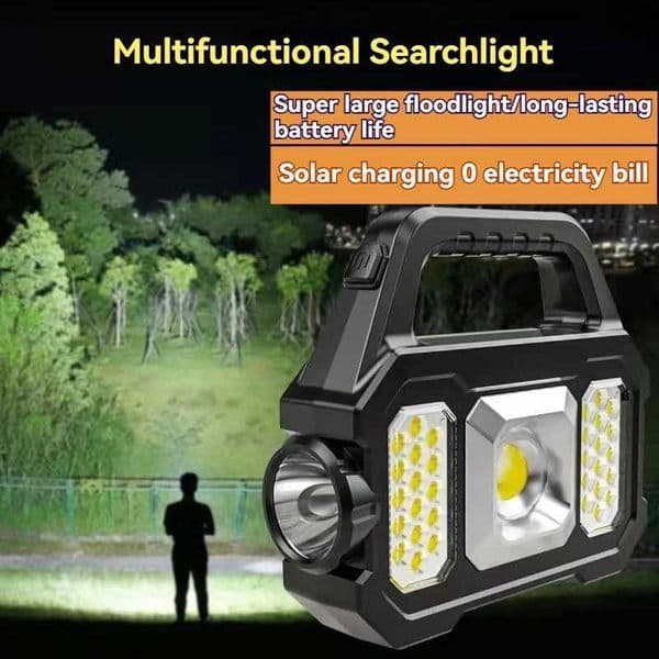 Multi Functional Searchlight Portable Light High-Power COB Outdoor Flashlight Solar Charging Strong Light Ultra Bright Long Y240731