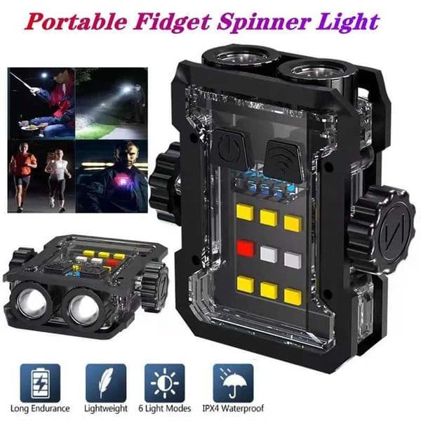 Portable Mini Keychain Light LED Super Bright Flashlight with RGB Light Outdoor Camping Lantern Multi-function Rotate Decompress Y240731