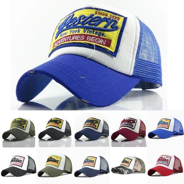 Western York Vintage Trucker Hats for Men Women Since 1985 Breathable Mesh Embroidery Baseball Caps Summer Dad Hat 240710