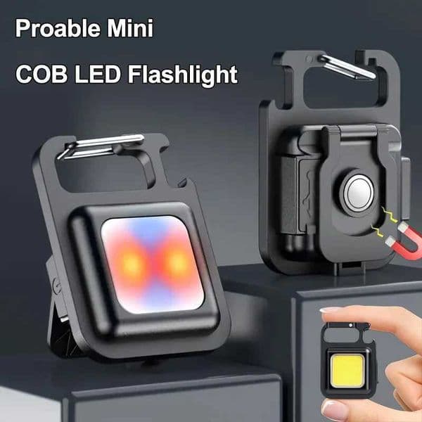 Mini LED Keychain Flashlight COB Night Light Portable USB Charging Camping Lamps For Work Outdoor Hiking Fishing Lighting Y240731
