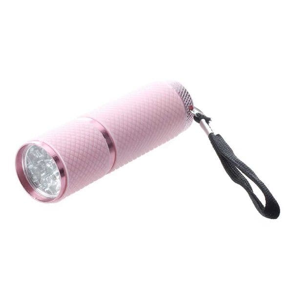 Outdoor Mini Pink Rubber Coated 9-LED Flashlight Torch Y240731