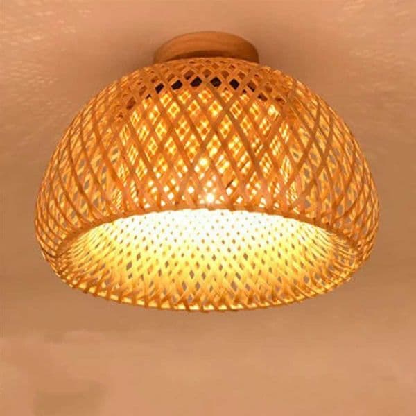 30 Rattan Wicker Ceiling Light Pendant Lamp Shade Home Room Decor Lustre Bamboo Wood Art Suspended Chandelier Luminaire Y240802