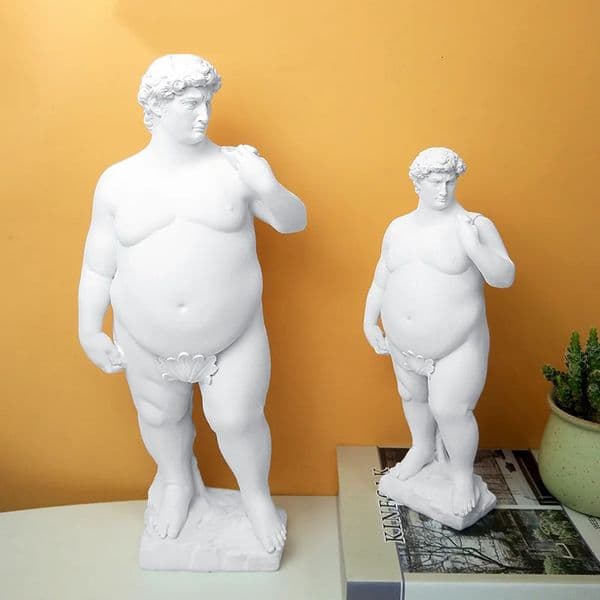 Creative Fat David Portrait Sculpture Resin Craft Human Abstract Statue Home Decoration Desktop Decoration Garden Art Decoration 240806