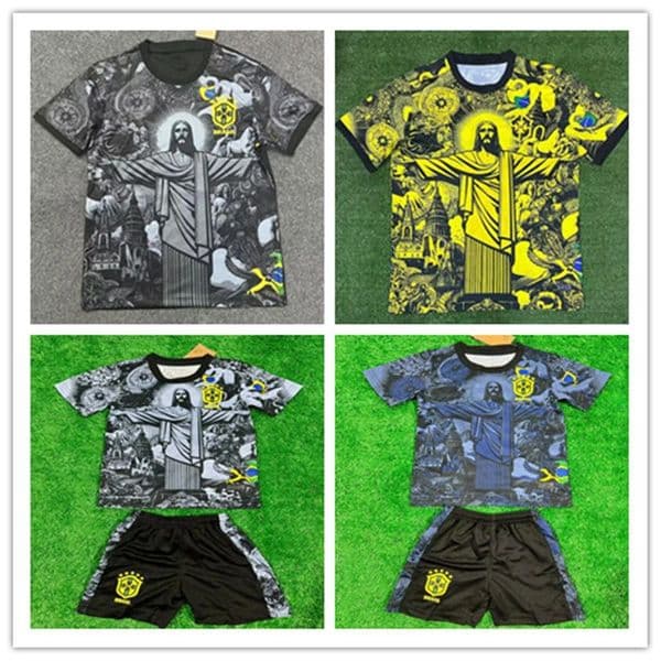 2024 2025 2026 bRAZILS soccer jerseys 24 25 26 Christ the Redeemer Kit Special concept NEYMAR shirt RAPHINHA G.JESUS VINI JR RODRYGO Kids Kit Football Uniform