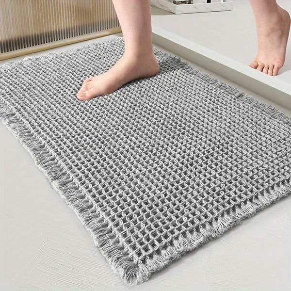 Household Waffle Bath Mat Super Soft Absorbent Non Slip Bath Mats for Bathroom Machine Washable Bathroom RugsXJ240807