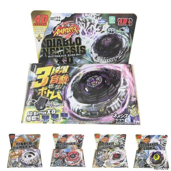 METAL FUSION Rapidity Spinning Top B122 Diabl0 Nemesis X D Metal Masters Fury BB-122 Y240803
