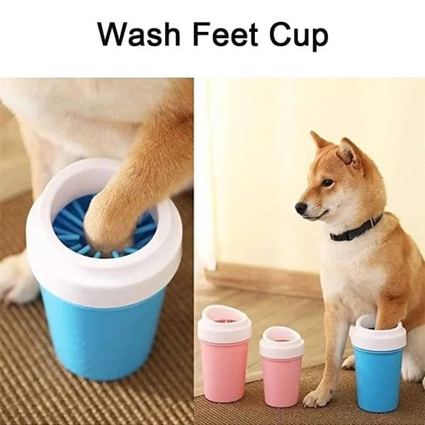Portable Dog Cat Dirty Paw Cleaner Cup Pet Puppy Dog Soft Feet Washer Bucket for Household Pet Dog Foot Paw Washing Cup 240807