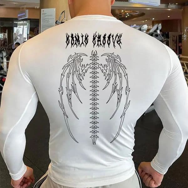 Y2K Compression Shirt Men Elastic Training T-shirt Gym Fitness Workout Tights Sport Athletic Running Men Long Sleeve T Shirt 240806