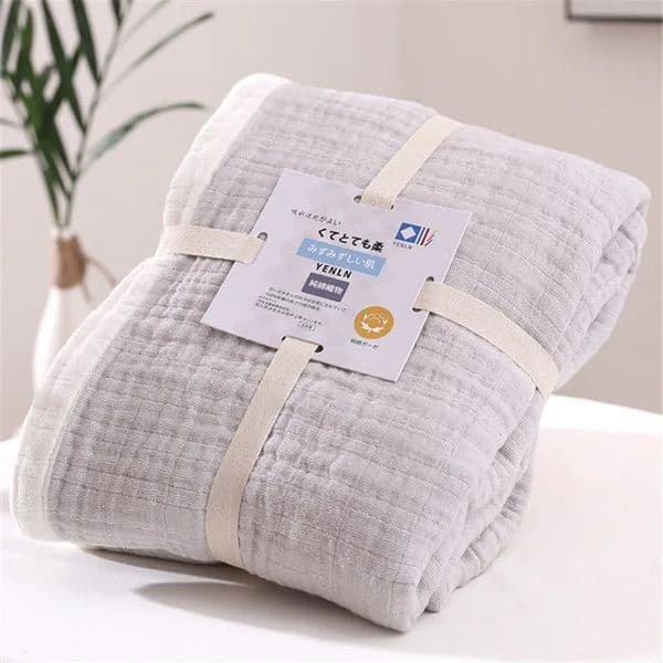 Summer Blankets 4 Layers Muslin Cotton Bedspread Blanket 150x200cm 200x230cm Soft Office Home Bedding Sleeping Quilt Blanket 240806