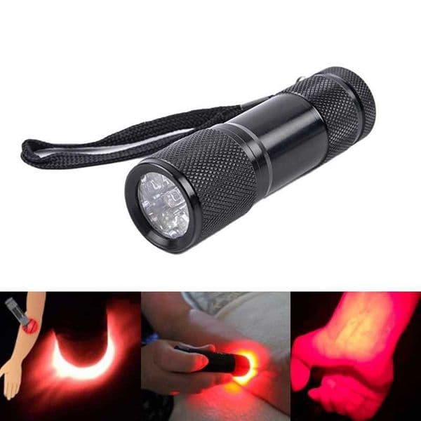 Practical Red LED Flashlight Infrared Vein Imaging 625nm Light 9 Torch Finder For Nurses Caregivers Clinicians Y240731
