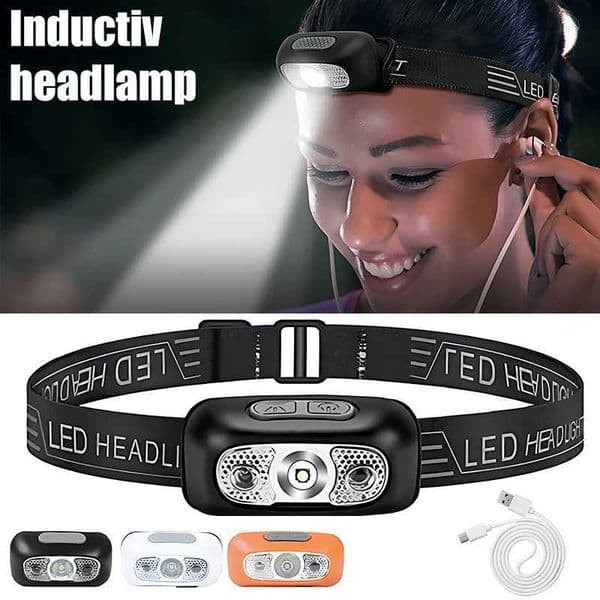 Portable Mini LED Headlamp Built-in Battery USB Rechargeable Outdoor Waterproof Camping Fishing Light Powerful Torch Head LampCL240807