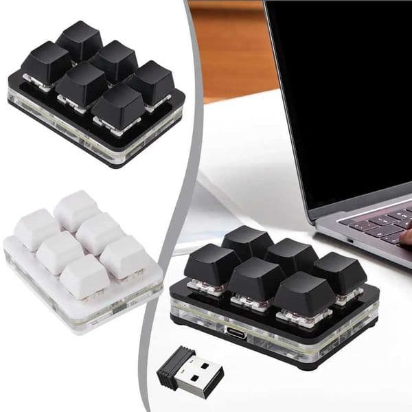 6 Keys Customizable Keyboard TypeC Wireless Bluetooth DIY Shortcuts Gaming Keyboard Custom Programming Mini U6J8M240715