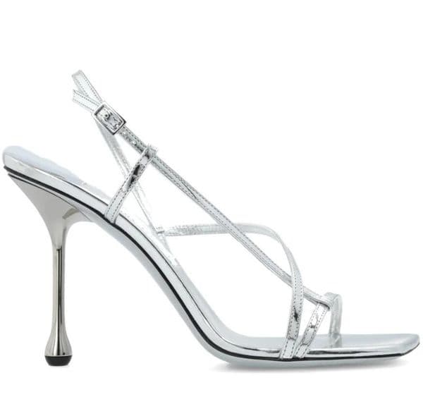 Lady Sliver high heels sandal Etanas heeled Metallic Strappy Slingback Sandals patent leathers designer wedding dress bride shoes top quality with box Z260521