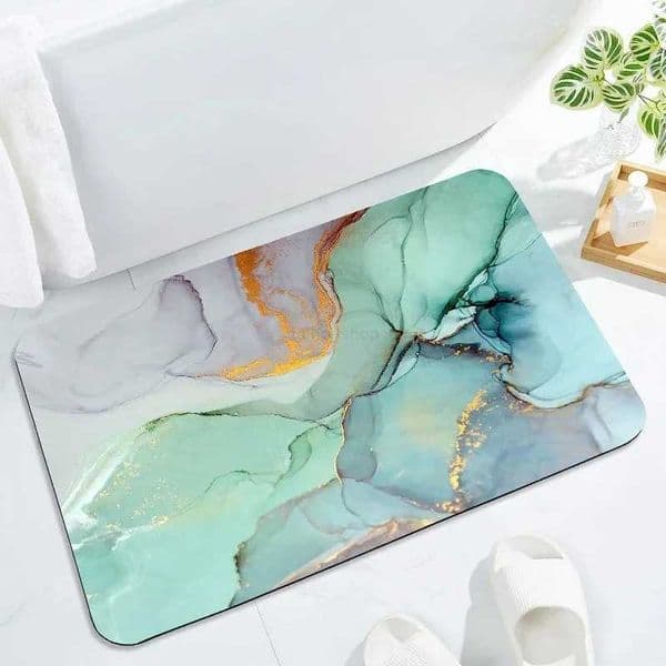 Bath Mat Rug Super Absorbent Quick Dry Thin Bathroom Rugs Fit Under Door Non Slip for Washable Shower Carpet Room Home DecorXJ240807