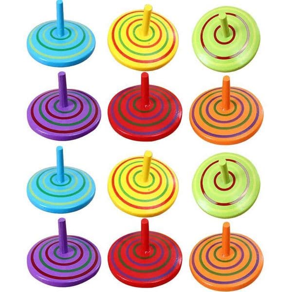 20 Pcs Wooden Spinning Top Baby Toys Gyro for Kids Animal Child Portable Children Accessory Playthings Y240803