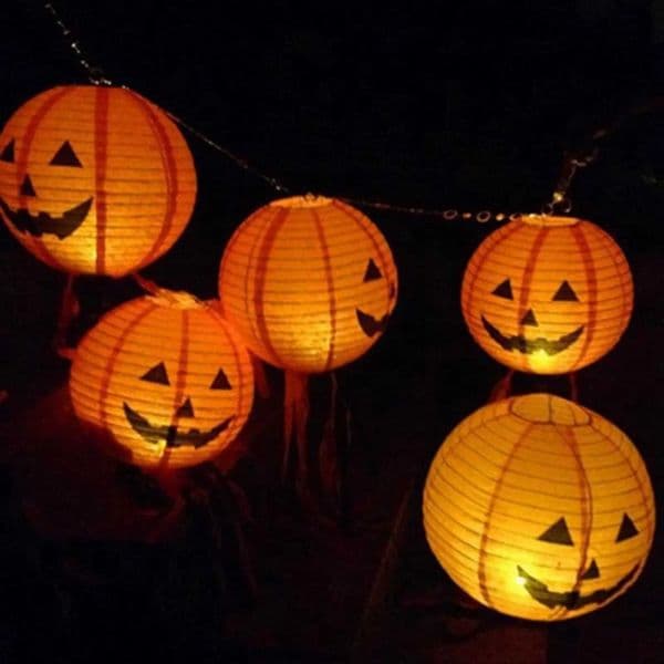 Halloween Paper Lantern Pumpkin Lantern Spider Bat Skeleton Hanging Pendant Horror Props Halloween Party Decoration Outdoor Home Y240807