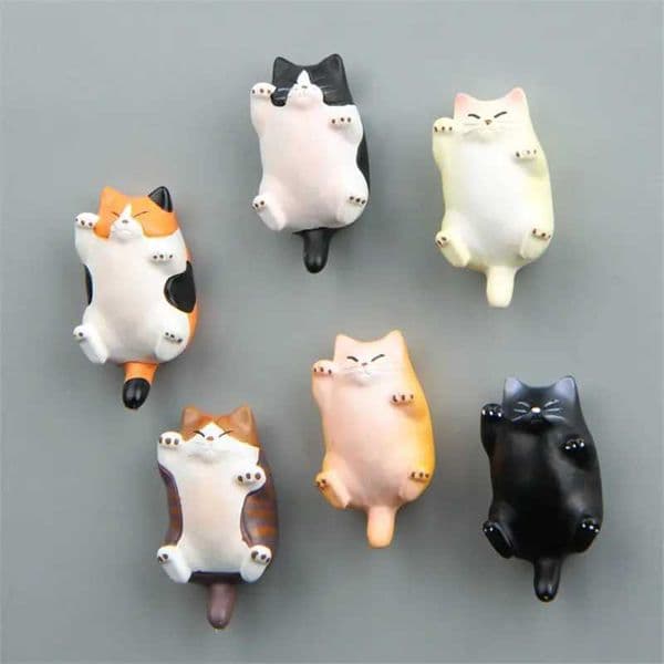 Cute Resin Fat Cat Fridge Magnets Magnetic Ornament Home Decor DIY Pet Kitten Refrigerator Stickers Craft AccessoriesM240808
