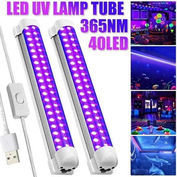 10W UV Purple Black Light 365nm 395nm UV Strip Lamp LED Tubes Glow Light Ultraviolet Lamp For Halloween Glow Party Stage DJ Club Y240807