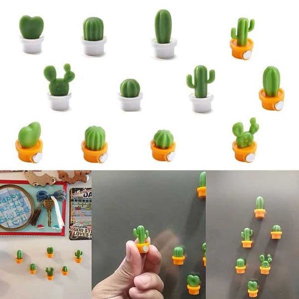 6Pcs/Set 3D Cute Succulent Plant Magnet Message Sticker for Kitchen Refrigerator Magnet Button Cactus decoration accessoriesM240808