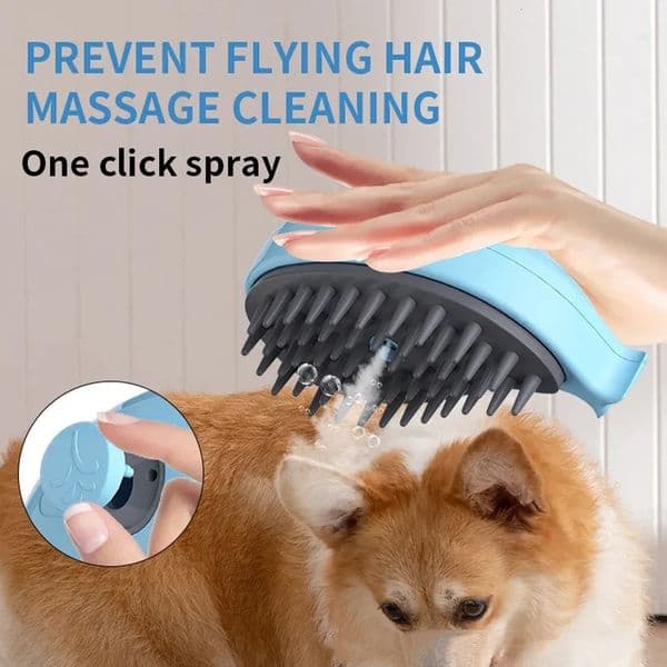 Three in one steam spray long handle dog and cat brush electric spray cat brush pet beauty massage comb hair removal brush 240807