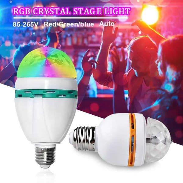 E27 Disco Light Rotating RGB Party Lamp LED Strobe Light Crystal Disco Bulb for Birthday Party Club Bar KTV Halloween Christmas Y240808