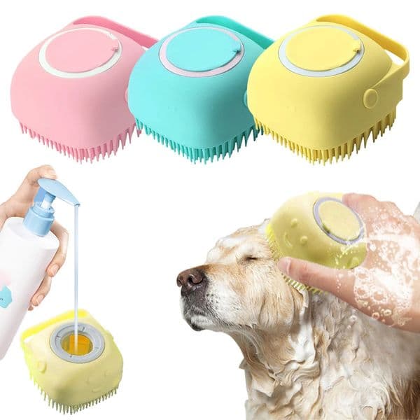 Pet cleaning massage brush bathroom dog cat shower soft silicone gloves puppy cleaning and beauty tools pet bath accessories 240807