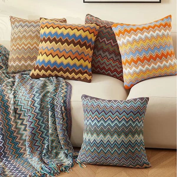 2026 Luxury Designer Art Knitted Cushion Cover Soft Boho Orange Green Flocking Pillow Case 45Cm*45Cm For Home Decoration perfume Living Bed cologne Room 240807