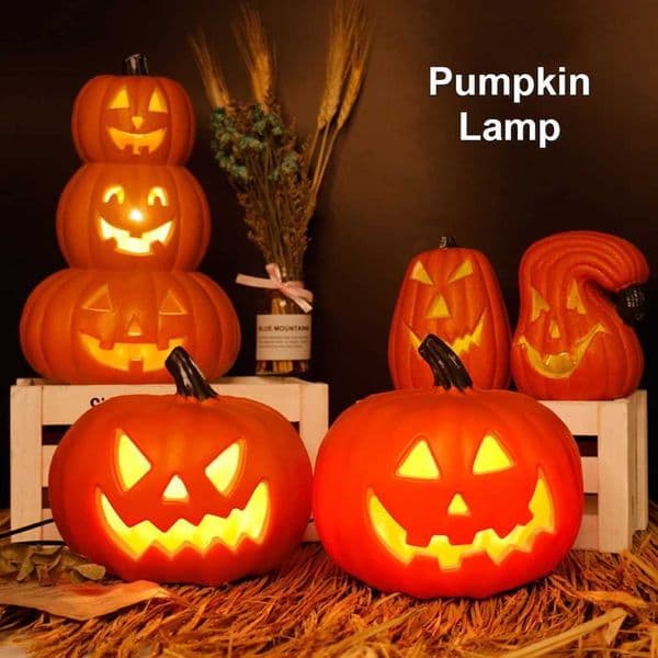 Halloween Pumpkin Light Decoration Party Lamp Indoor Outdoor Home Office Dining Bar Cafe Yard Porch Patio Flashing Lantern Y240807