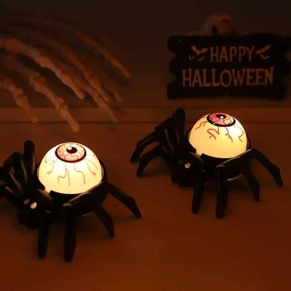 Halloween LED Spider Lighting Ornament Horror Eyeball Skull Lamp Atmosphere Prop Party Ghosts Decorations Halloween Decor Home Y240807
