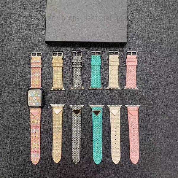 Watch Bands designer Trendy Grass Weaving Suitable for Apple 9, Vintage Personalized High End Leather Strap, Beauty Men and Women 9NVR