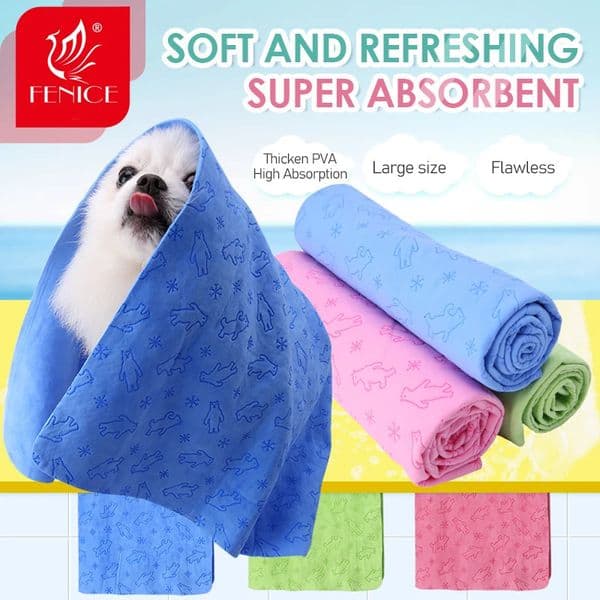 Fenice pet bath towel soft and hairless suitable for dogs cats towels absorbent quick drying large thick 240808