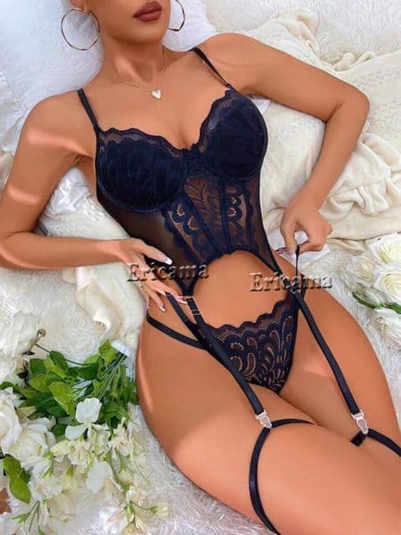 Bras Sets Underwear Sexy Lingerie Set For Women Lace Thong Bodydoll Sleepwear Bandage Bra Lingeries Woman Outfit