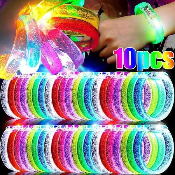 New Glow Bracelets Led Glow Bracelets Wristbands Glow in The Dark Party Supplies Neon Light Up Toys Wedding Party Decoration Y240807