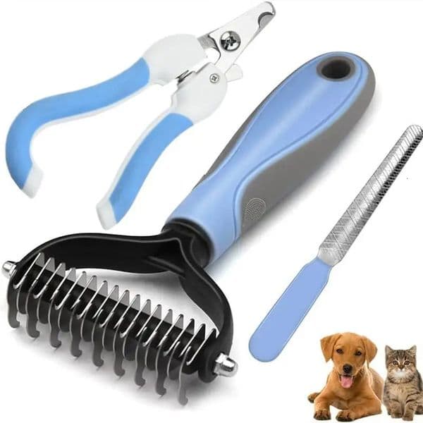 Pet fur knot cutter dog grooming and skinning tool pet cat brush doublesided comb nail clipper trimmer 240808