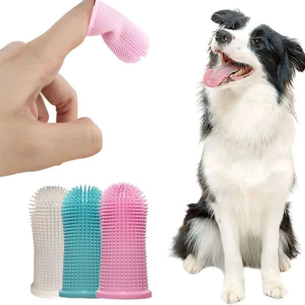 Silicone pet toothbrush small dog oral cleaning dog finger toothbrush anti calculus respiratory distress care dog and cat finger brush 240807