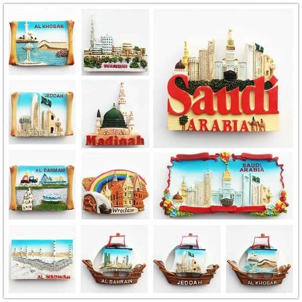 Asia Saudi Arabia Tourist Souvenir Crafts Refrigerator Magnets Fridge Magnet Tourist Souvenirs Magnetic StickersM240808