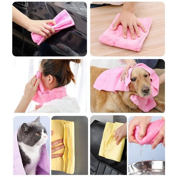 PVA simulated deer skin pet towel for fast drying and super absorbent cat dog bath hair cleaning multifunctional supplies 240808