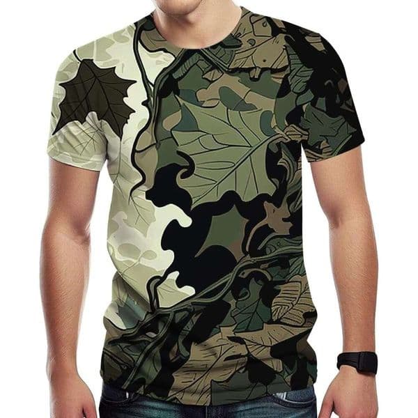 Mens T shirt Novelty Camo Begonia Leaf T-Shirt Casual Retro Short Sleeve Shirt shirts tshirt graphic tee Casual tops summer clothes Short sleeve Free shipping