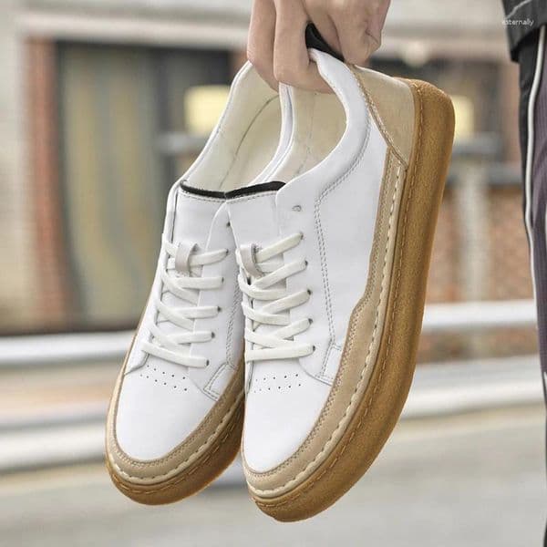 Casual Shoes Men's Italian High Quality Leather Business All-match Men Sneakers Non-slip Skateboard