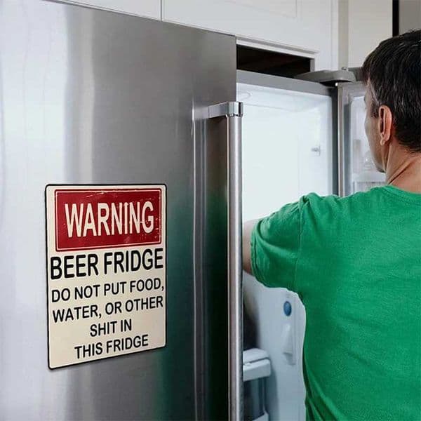 New Funny Beer Fridge Vintage Sticker Sign - Beer Fridge Magnet Hilarious Beer Fridge Magnet Funny Warning Sign Beer MagnetM240808