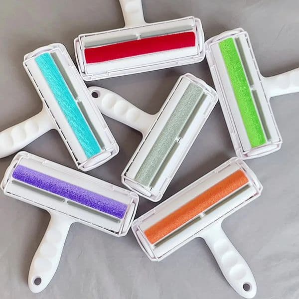 Self cleaning linen adhesive roller dust removal pet brush 2 ways to dog and cat hair from sofas carpets clothes 240807