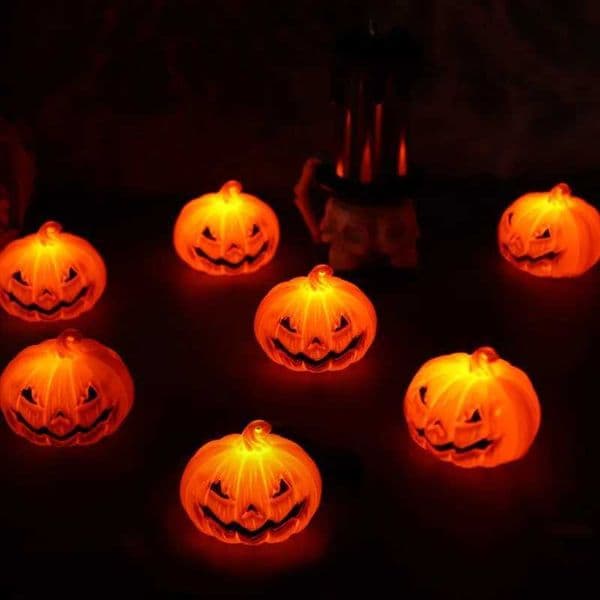 2Pcs Halloween Jack-o-lantern Party Decorations Ornament LED Night Light Atmosphere Arrangement Props Toy Jack-o-lantern Y240807