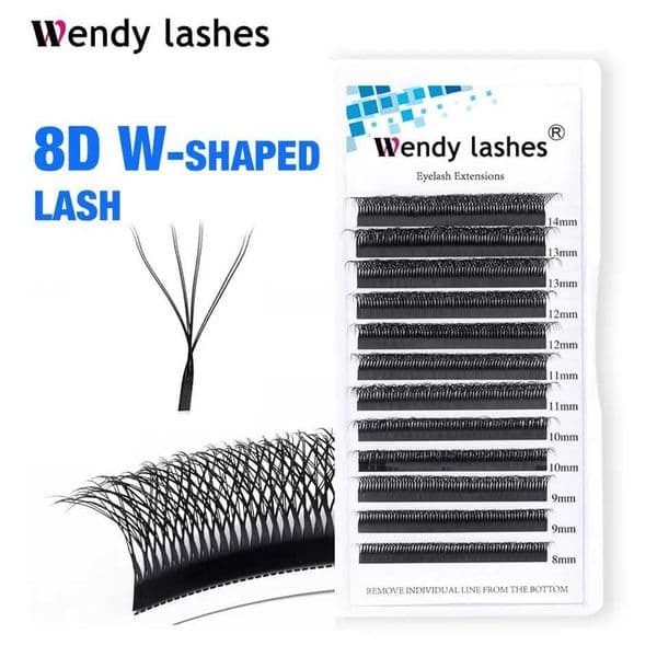 8D W Shape Eyelash Extensions Premade Volume Fan Lashes W Style Lashes Comfortable New Faux Mink Volume Lashes Natural EyelashM240806
