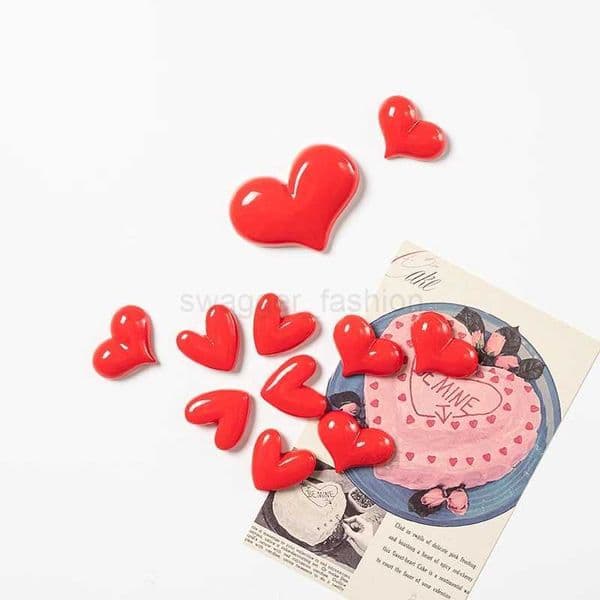 Cute Fridge Magnets Heart Magnetic Stickers Pink Photo Magnets Set Red Colorful Love Heart Refrigerator Sticker Home DecorXJ240809