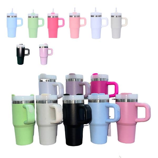 Gen Oz Stainless Steel Kids Tumbler With Handle Lid Straw Vacuum Insulated Children Water Bottle Student Outdoor Camping Cup